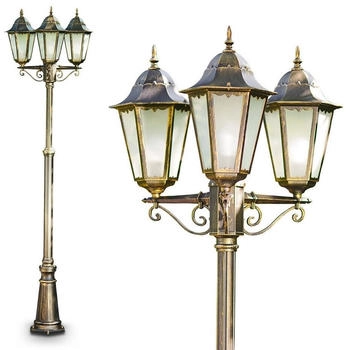 Hofstein »Fabiano« Außenleuchte Kandelaber in antikem Look, Aluguss Braun/Gold (H3464281)