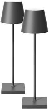 Sigor Nuindie 2.0 LED-Akku-Tischleuchte graphitgrau Doppelpack