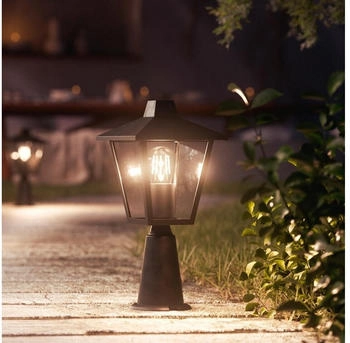 Philips Sockelleuchte Kinno in Schwarz E27schwarz (35143100) – Philips Sockelleuchte Kinno in Schwarz E27schwarz (35143100) für stimmungsvolle Gartenbeleuchtung