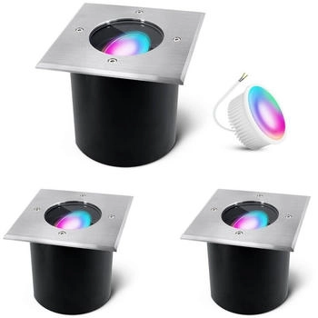 SSC-LUXon LED Gartenstrahler JADINA schwenkbar eckig IP67 mit Smart RGB LED, Warmweiß bis Tageslicht