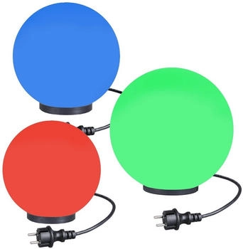 Home4Living RGB Kugelleuchten Außenleuchte 3er Set Ø 20/25/30cm Kugellampen Garten LED Lampe