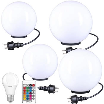 Home4Living Kugellampen RGB Kugelleuchten Garten Kugel Lampe 4er Set Ø 20/30cm Außenleuchte