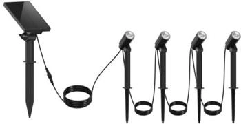 Lumisky 4 LED-Solarleuchten, Warmweiß, mit Solarpanel, Mini Roundy, zum Aufstecken auf den Boden oder zur Befestigung an der Wand (4x MINI ROUNDY)