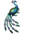 Haushalt International Wandleuchte Außenwandleuchte Solarleuchte Garten Beleuchtung, Pfau Motiv, Dämmerungssensor, Eisen, blau, grün, rot, LED, HxBxT 92x63x6 cm (70416)