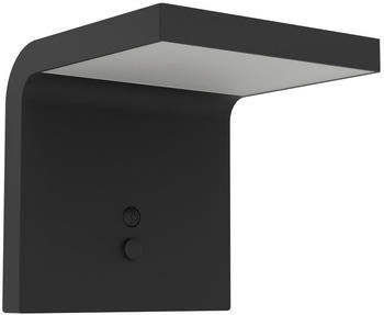 Eglo Gartenbeleuchtung, Leuchten Wandleuchte SPIANTE Solar, 6W, Sensor, Schwarz, Dimmbar (800 lm, IP44) (901082)