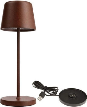 Deko-Light Outdoor LED Akku-Tischleuchte BUNDLE CANIS MINI, IP65 IK04, 2.3W 2200/2700K, mit Touch-Sensor + USB-Ladesockel, rost (620206)