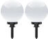 SellTec Kugellampe KIRA SET 2 SET Außenleuchte, IP44 Kugellampe opal Garten, Outdoor, Terrasse 19222-16-2, 19223-16-2, 19224-16-2, 19225-16-2