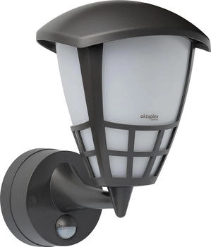 Oktaplex Oktaplex Außenwandleuchte mit Bewegungsmelder wechselbares E27 Leuchtmittel Außenlampe IP54 230V anthrazit (17160)