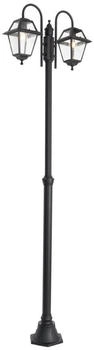 QAZQA Außenlaterne schwarz 235 cm 2-Licht IP44 Berta Aluminium Quadratisch (107819)