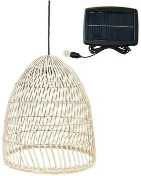 Lumisky Solar-Hängeleuchte PAULO SOLAR aus Natur-Rattan mit Hybridkabel, Netz- und Solarkabel, 5 m Länge