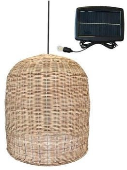 Lumisky Giacomo Solar Pendelleuchte aus natürlichem Rattan, mit Hybridkabel, Netz- und Solarkabel, 5 m Länge (GIACOMO SOLAR)