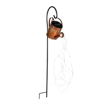 Marelida LED Solarleuchte LED Solar Gießkanne Gartendeko Wasserfall Effekt H: 80cm Gartenstecker, LED Classic, warmweiß (2100K bis 3000K)