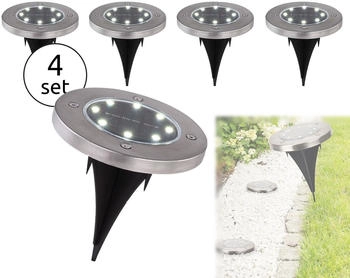 Globo SOLARLEUCHTE AU&szlig;ENLEUCHTE GARTENLEUCHTE SOLARLAMPE SILBER 67974897
