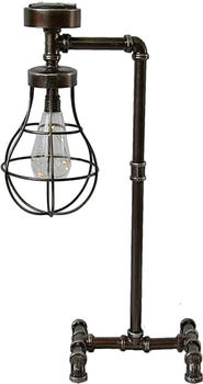 Spetebo LED Solarleuchte LED Solar Stehlampe aus Gusseisen - 57 x 33 cm, Einschaltautomatik, LED, warmweiß, Garten Leuchte im Industrial Design (507261)