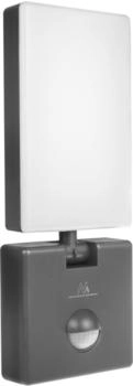 Maclean Wandleuchte Wandlampe Außenlampe LED Bewegungsmelder Grau ,IP65,10W,800lm,4000K [EEK: F] (MCE516 GR)