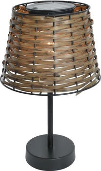 Näve LED-Solar-Tischleuchte RADA - braun-schwarz - Polyrattan - 31 cm hoch (5314114)