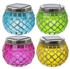 Marelida LED Solarleuchte Solar Windlichter Mosaik Solargläser Mosaikleuchte für Balkon bunt 4St, LED Classic, kaltweiss (5300K bis 6000K) (7989)