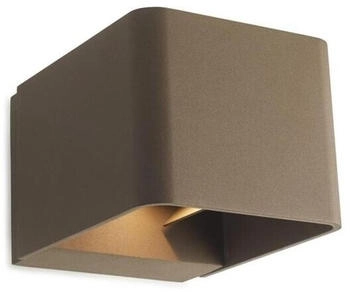 LEDS-C4 LED Außenwandleuchte WILSON SQUARE, IP65 IK08, Up/Down (verstellbar), Seeluft beständig, 9W 3000K 623lm, braun (LEDS-05-9683-J6-CL)