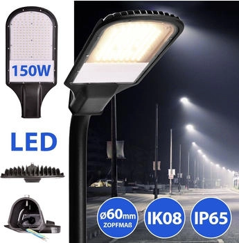 Maxkomfort LED Straßenlampe Straßenleuchte Straßenlaterne 150W 4000K neutralweiß IP65 13500lm (SH-SL150ST)