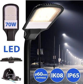 Maxkomfort LED Straßenlampe Straßenleuchte Straßenlaterne Hochleuchte 70W 4000K neutralweiß IP65 6300lm (SH-SL70ST)