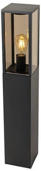 QAZQA Stehende Außenleuchte schwarz mit Rauch 80 cm IP44 - Charlois (109929)