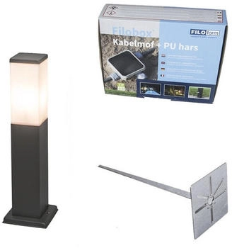 QAZQA Moderne Außen-Pollerleuchte Dunkelgrau mit Opal 45 cm IP44 - Malios (109939)
