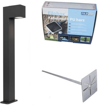 QAZQA Industrielle Outdoor-Stehleuchte Dunkelgrau 65 cm IP44 - Baleno (109920)