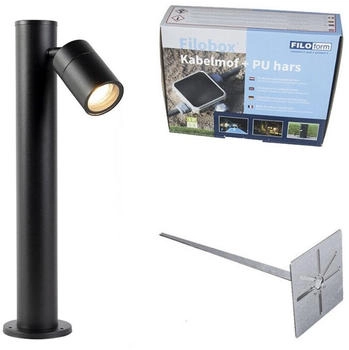 QAZQA Außenleuchte schwarz 45 cm einstellbar IP44 - Solo (109948)