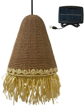 Lumisky Solar-Paloma Solar-Hängeleuchte aus Meeresgras mit Hybridkabel, Netz- und Solarkabel, 5 m Länge (PALOMA SOLAR)