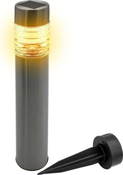 Spetebo Edelstahl Solar Gehwegleuchte 42 x 8 cm - silber - Garten Wegeleuchte warm weiß