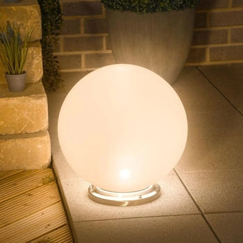 Esotec Solarkugel ⌀40cm Gartenkugel CCT RGB Edelstahlsockel Fernbedienung 102634