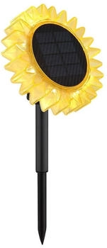 Globo LED Solarleuchte, Sonnenblume, schwarz gelb, Akku, H 29,5 cm (144804)