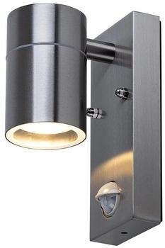V-TAC Fassadenleuchte Wandlampe Außenleuchte LED Edelstahl Bewegungsmelder Glas GU10 [EEK: G]