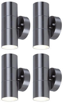 V-TAC LED Außen-Wandleuchte, Leuchtmittel inklusive, Warmweiß, 4er Set Außen Leuchten Fassaden Wand Strahler Up Down, EEK G