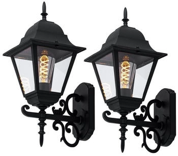 V-TAC Wandlampe Wandleuchte Laterne Alu Glas 2er Set [EEK: Nicht bewertet]