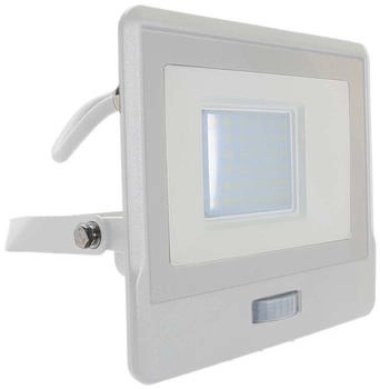 V-TAC LED-Flutlichtstrahler mit PIR-Sensor - Samsung - IP65 - Weiß - 30W - 2340 Lumen - 4000K - 5 Jahre 177x60x143mm