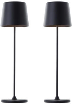 Brilliant LED Tischleuchte Kaami 2er-Set schwarz matt