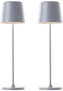 Brilliant LED Tischleuchte Kaami 2er-Set grau matt