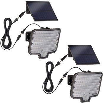 Oktaplex Solar Außenwandleuchte mit Bewegungsmelder Außenstrahler IP44 LED 2er Set (24010.3K)