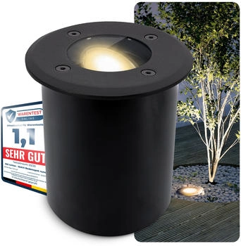 SSC-LUXon LED Gartenstrahler JUAVI Bodeneinbauleuchte IP67 schwarz mit GU10 3W warmwei&szlig; Extra Warmwei&szlig; Energieeffizienzklasse F (M&auml;rz 2021)
