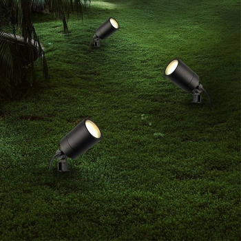 Ledvion 9er Pack LED Gartenstrahler, Schwarz, IP65, 5W, GU10 , 2 Meter Kabel, LED-Strahler(LVO10054-9pack)