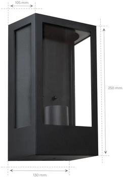 Ledvion Wandleuchte mit Senor Schwarz, E27, IP44, Edelstahl, LED Wandleuchte Außen, Wandleuchte Außen, Außenlampe (8720707006977)