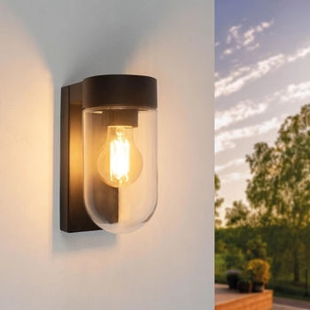 Ledvion LED-Wandleuchte E27- , IP44 , Schwarz, Außenleuchte, LED-Wandleuchte Außen (LVO10102)
