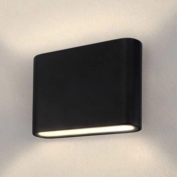 Ledvion Mira S, LED Wandleuchte Außen, Schwarz, Ausenlampe, Beidseitig, Up Down Light, 3000K, 6W, IP54, Innen und Außen, Modernes Design (LVO10019)