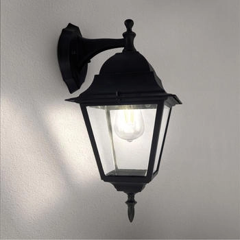 Ledvion LED Wandlampe, E27 , IP44, Schwarz & Klassisch, Vela M, Aluminium, Au&szlig;enlampe, Gartenbeleuchtung (8720387411122)