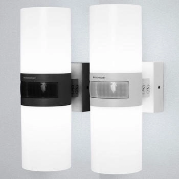Maxkomfort Wandleuchte TWIN, Neutralweiß, 4000K, Tageslichtweiß, Außenwandleuchte, Schwarz (ST102A1-BK)