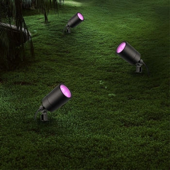 Ledvion 6er Pack Smart Wifi LED Gartenstrahler, Schwarz, IP65, 5W, RGBWW, 2 Meter Kabel, LED-Strahler(LVO10054-RGB-6pack)