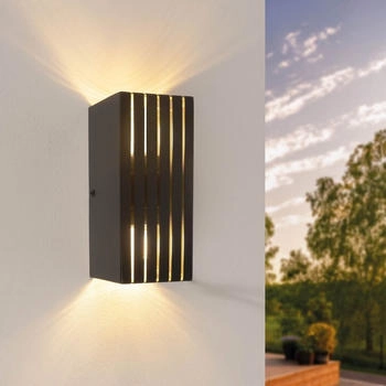 Ledvion LED-Wandleuchte, 2x G9- , IP44, Schwarz, Rechteckig nach oben/unten, Innen/Außen (LVO10101)