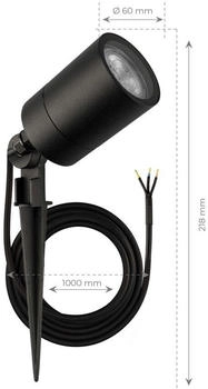 Ledvion 3er Pack LED Gartenstrahler, Schwarz, IP65, 5W, 2700K, 1 Meter Kabel, LED-Strahler(LVO10056-2700K-3pack)