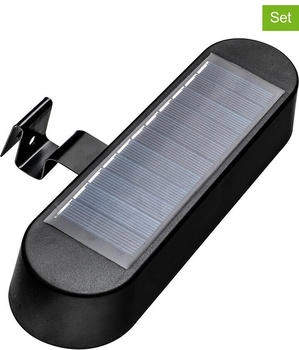 Haushalt International LED Solarleuchte zum Klemmen f&uuml;r Dachrinnen mit 8 wei&szlig;en LED und D&auml;mmerungssensor